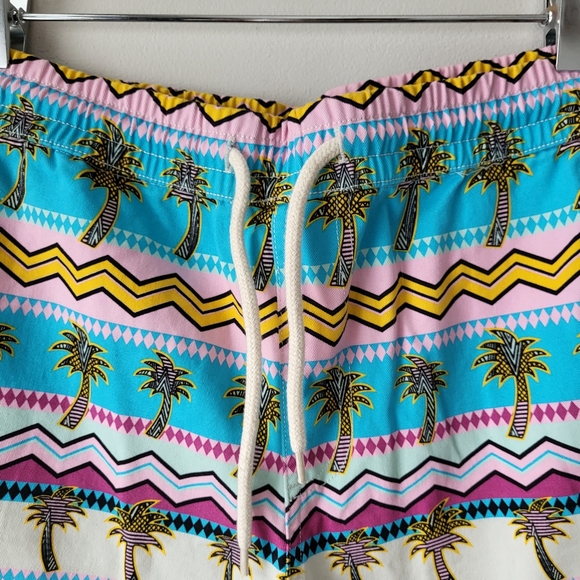 Zipcode soft cotton colorful palm tree novelty elastic waistband shorts Sz XL - Picture 3 of 7